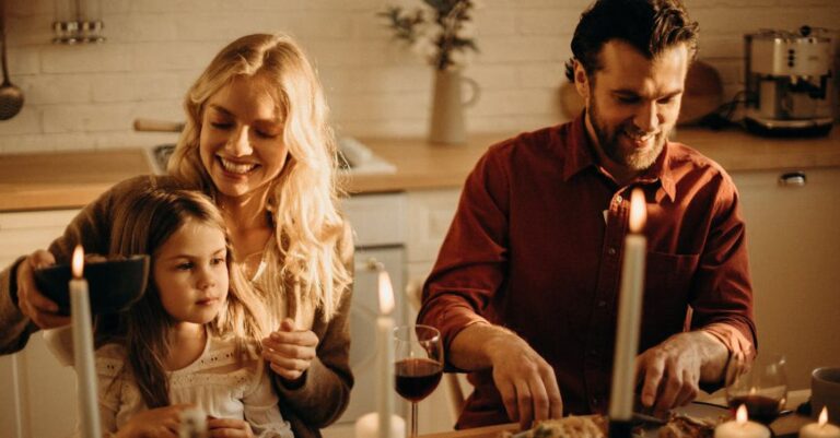 Traditions - Family Having Meal at the Table